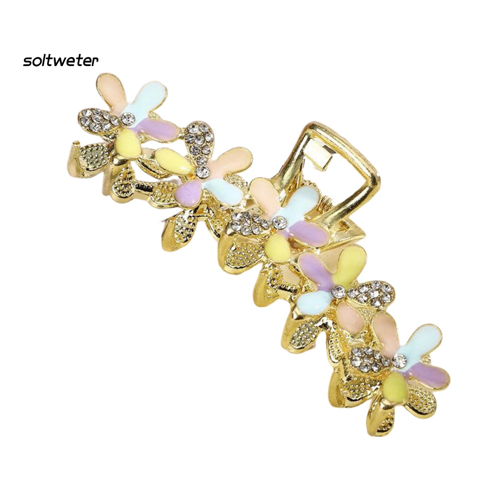 Kẹp Tóc Hình Hoa Đính Đá Lấp Lánh Thanh Lịch Cho Nữ