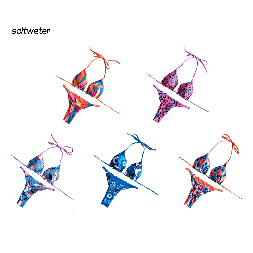 1 Bộ Đồ Bơi Bikini Có Mút Nâng Ngực In Họa Tiết Da Báo Thời Trang Quyến Rũ Cho Nữ