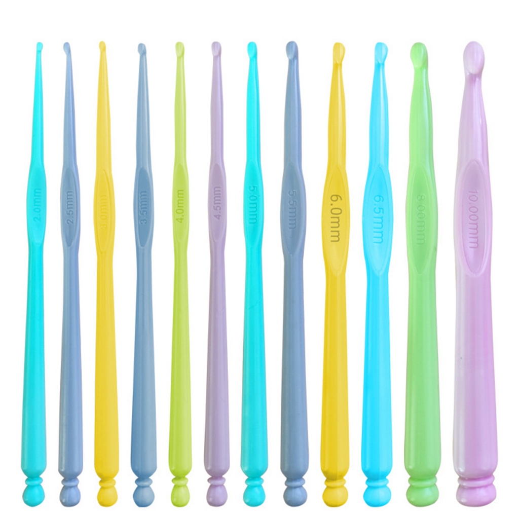 Hạnh Phúc Phụ Kiện Hạnh Phúc| Set 12 Kim Móc Len Bằng Nhựa Chuyên Dụng Cho Thợ May