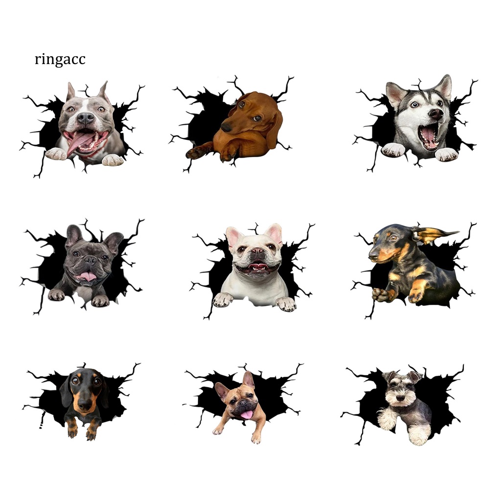 Nhãn Dán Trang Trí Xe Hơi Họa Tiết Vết Nứt 3D Dễ Thương Bắt Mắt