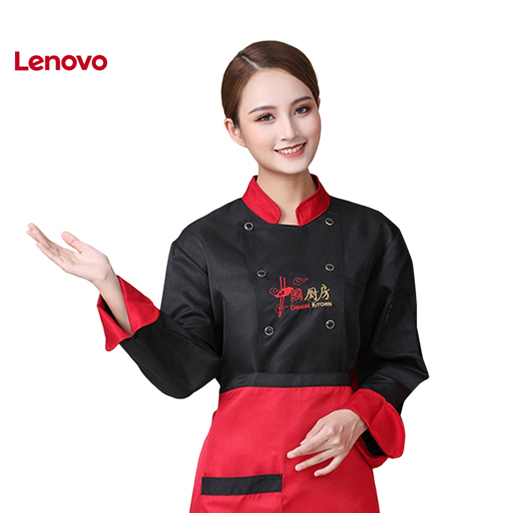 Áo Khoác Đầu Bếp Tay Dài Cổ Đứng Thoáng Khí Thêu Hoa Hướng Dương Chống Bẩn Thời Trang Cho Nam Và Nữ