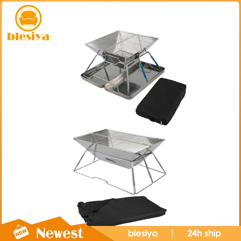 Vỉ Nướng Bbq Bằng Thép Không Gỉ Có Thể Gấp Gọn Tiện Dụng Cho Gia Đình / Đi Biển / Cắm Trại
