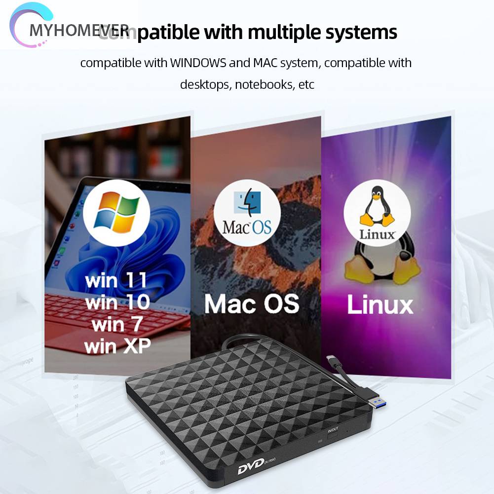 Ổ Đĩa Cứng USB 3.0 Và Type-C DVD RW CD Cho Laptop Notebook PC