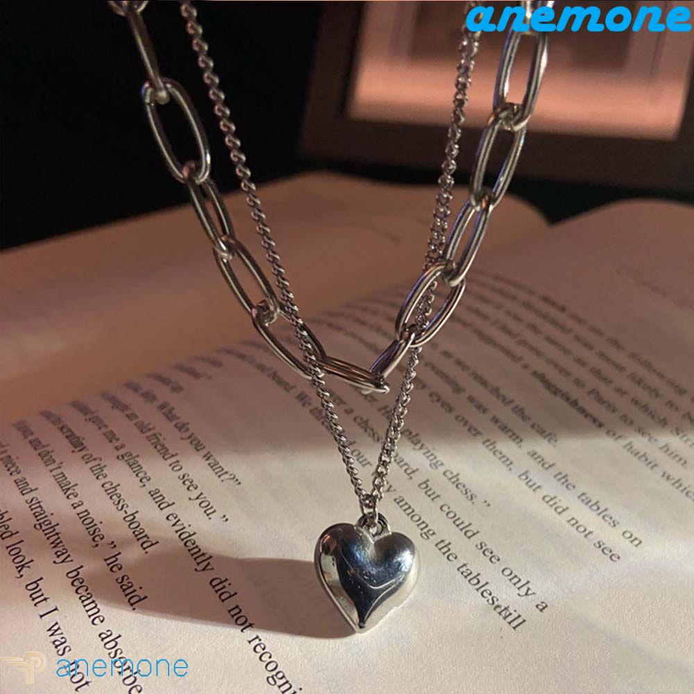 ANEMONE Vòng cổ Hai Lớp Phong Cách Hip Hop Đơn Giản Cho Nữ