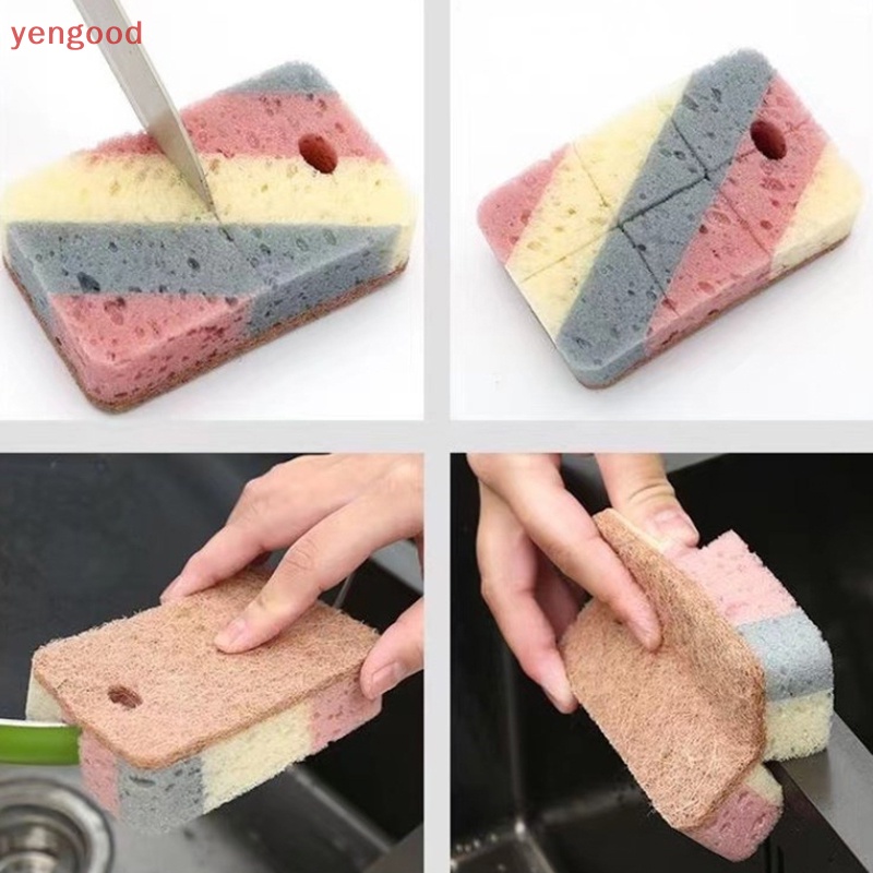 (YGD) Miếng Bọt Biển Rửa Chén Bằng Bột Cotton Nén Khí Khử Nhiễm Mạnh Có Thể Tái Sử Dụng Cho