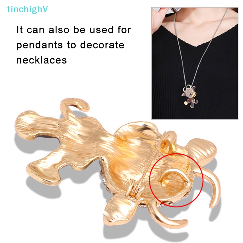 [TinchighV] Ghim Cài Áo Họa Tiết Bò Sữa Hoạt Hình Pha Lê Tráng Men Mới Cho Nam Và Nữ [Mới]