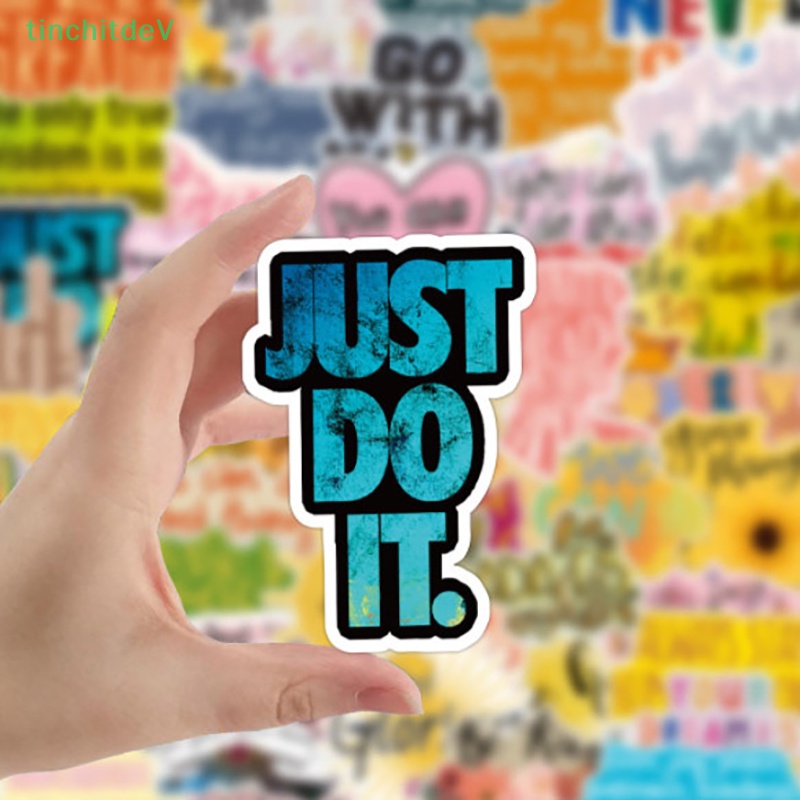 [TinchitdeV] Set 50 Miếng Dán Hành Lý Chống Thấm Nước In Câu Trích Dẫn Tiếng Anh Vui Nhộn