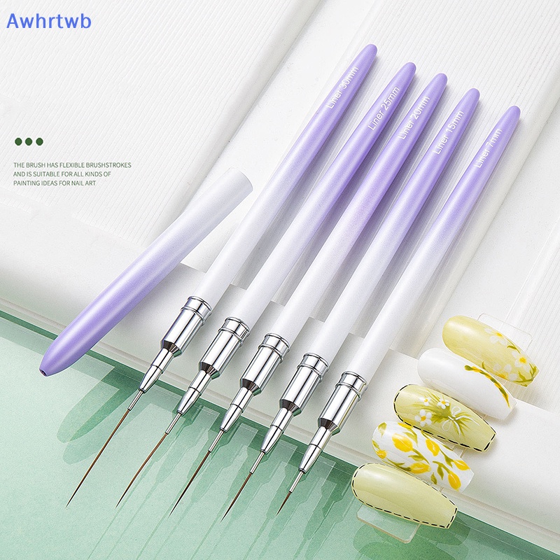 Cọ Vẽ Trang Trí Móng Tay 7 / 15 / 20 / 25 / 30mm Cán Kim Loại Mới