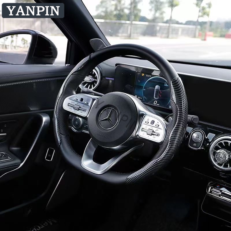 Vỏ Bọc Vô Lăng Xe Hơi In Họa Tiết Sợi Carbon