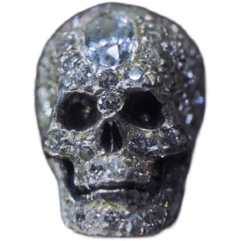 Bông Tai Hình Đầu Lâu Đính Kim Cương Giả Thiết Kế Mới Cao Cấp Thời Trang