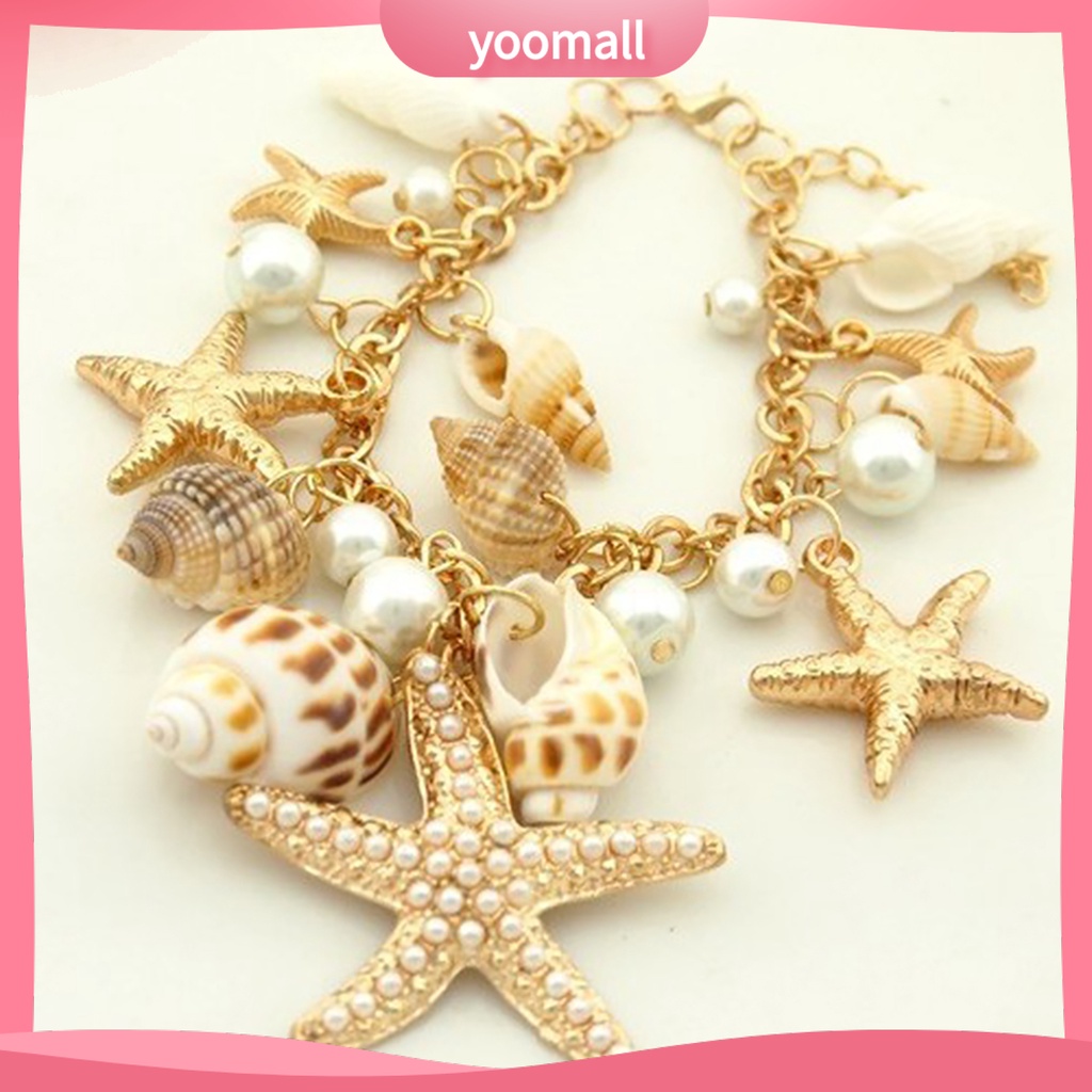 [YM] Vòng Đeo Tay Đi Biển Mạ Vàng Nhiều Kiểu Dáng Dễ Thương Có Thể Điều Chỉnh