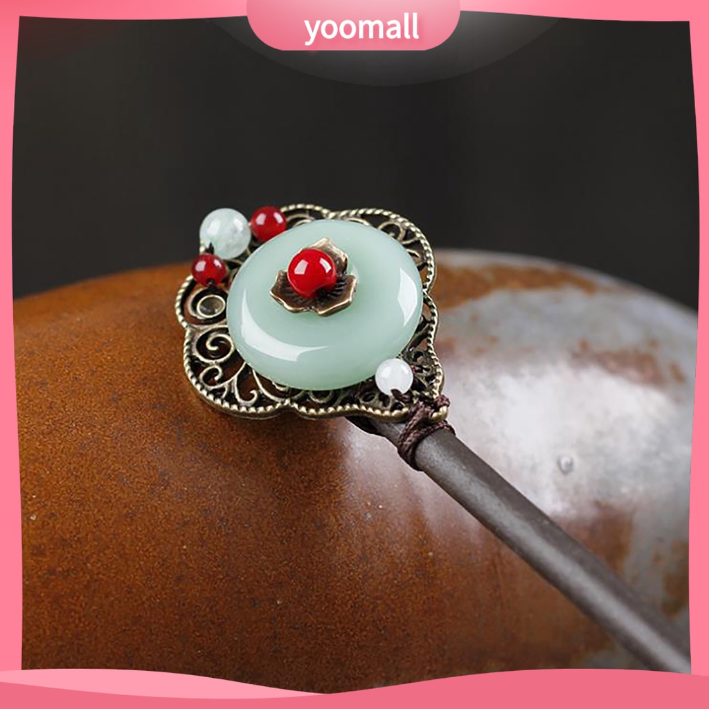 Trâm Cài Tóc Bằng Gỗ Đính Tua Rua Phong Cách Trung Hoa Cổ Điển