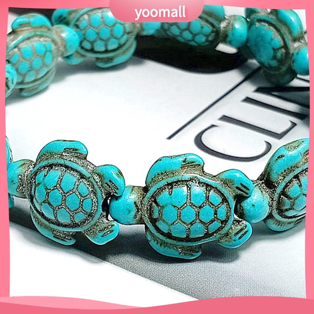 [YM] Vòng Tay Unisex Hình Động Vật Biển Đính Ngọc Lam Giả Phong Cách Hawaii Thân Thiện Với Môi Trường