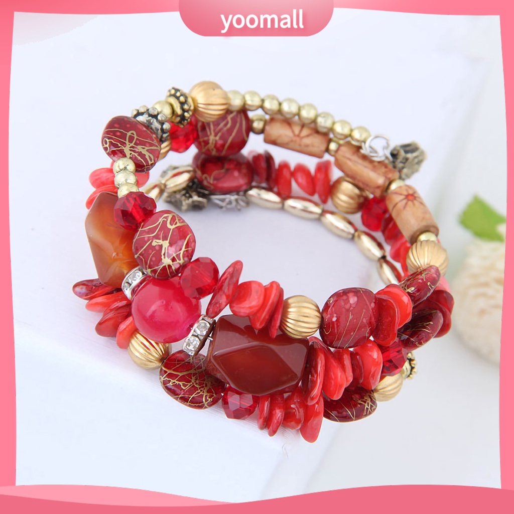 [YM] Vòng Tay Hạt Ngọc Lam Giả Pha Lê Phong Cách Vintage Dành Cho Nữ Sinh Mặc Hàng Ngày