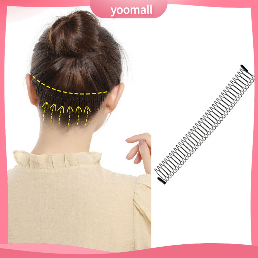 Băng Đô Ngắn Cài Tóc Vô Hình Màu Trơn Co Giãn Tốt Chống Trượt Trọng Lượng Nhẹ Dành Cho Nữ