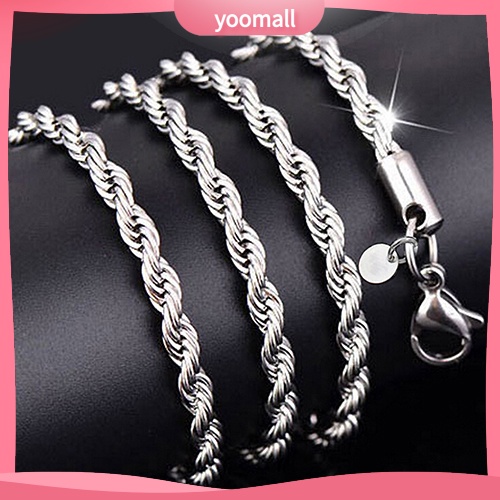 Vòng cổ Mạ Bạc 925 Dạng Xoắn Thời Trang Cho Nam Nữ