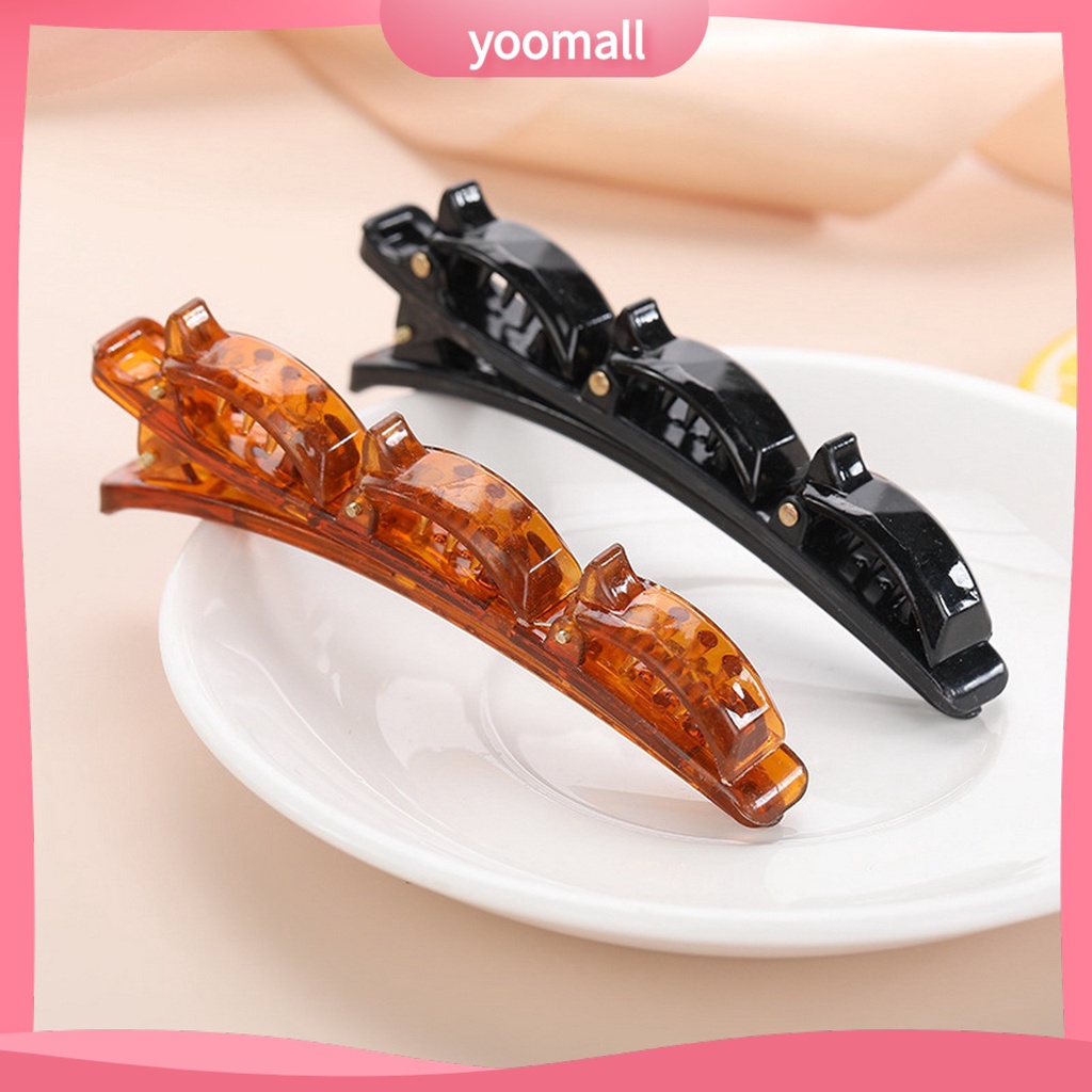 Kẹp Tóc Nhựa Hai Lớp Kiểu Dáng Đơn Giản Thanh Lịch Cho Nữ