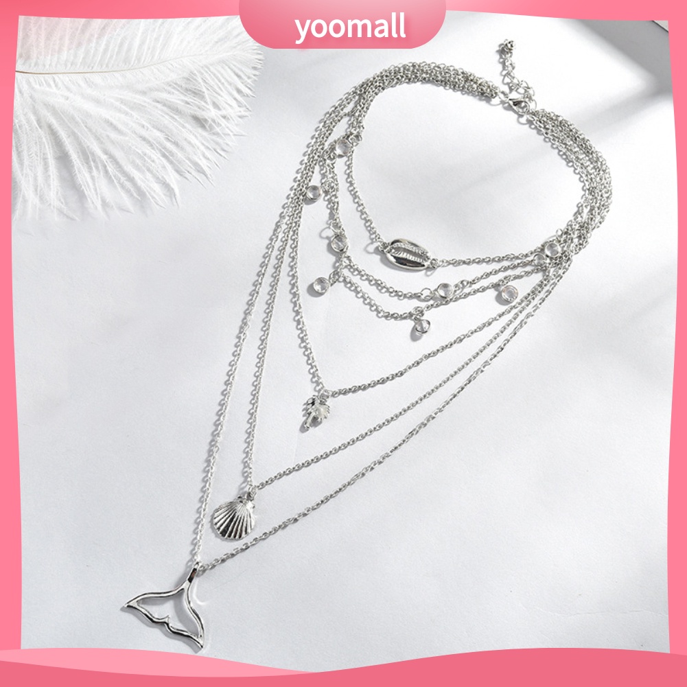 Vòng Cổ Choker Nhiều Lớp Mặt Hình Cây Dừa Và Đuôi Cá Thời Trang Cho Nữ