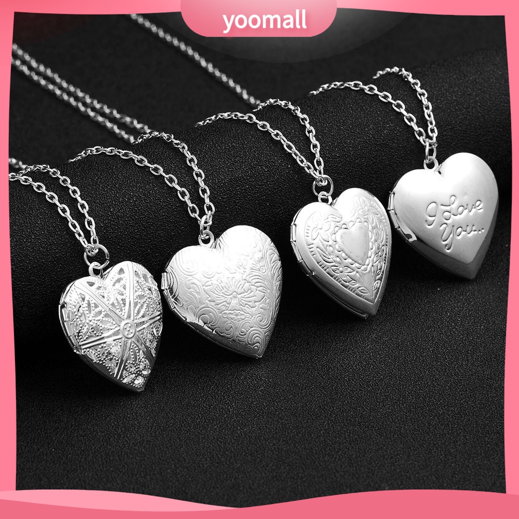 Vòng cổ Kim Loại Mặt Khung Ảnh Hình Trái Tim Dành Cho Cặp Đôi