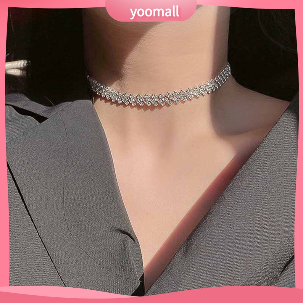 Vòng Cổ Choker Mở Rộng Điều Chỉnh Được Mạ Điện Đính Đá Thời Trang Dự Tiệc Cho Nữ