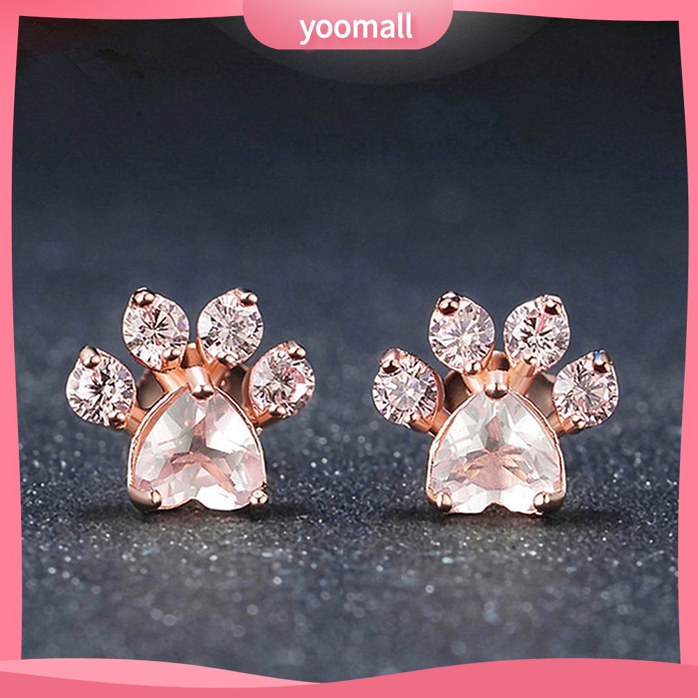 Khuyên Tai Đính Đá Hình Bàn Chân Dễ Thương Có Thể Điều Chỉnh