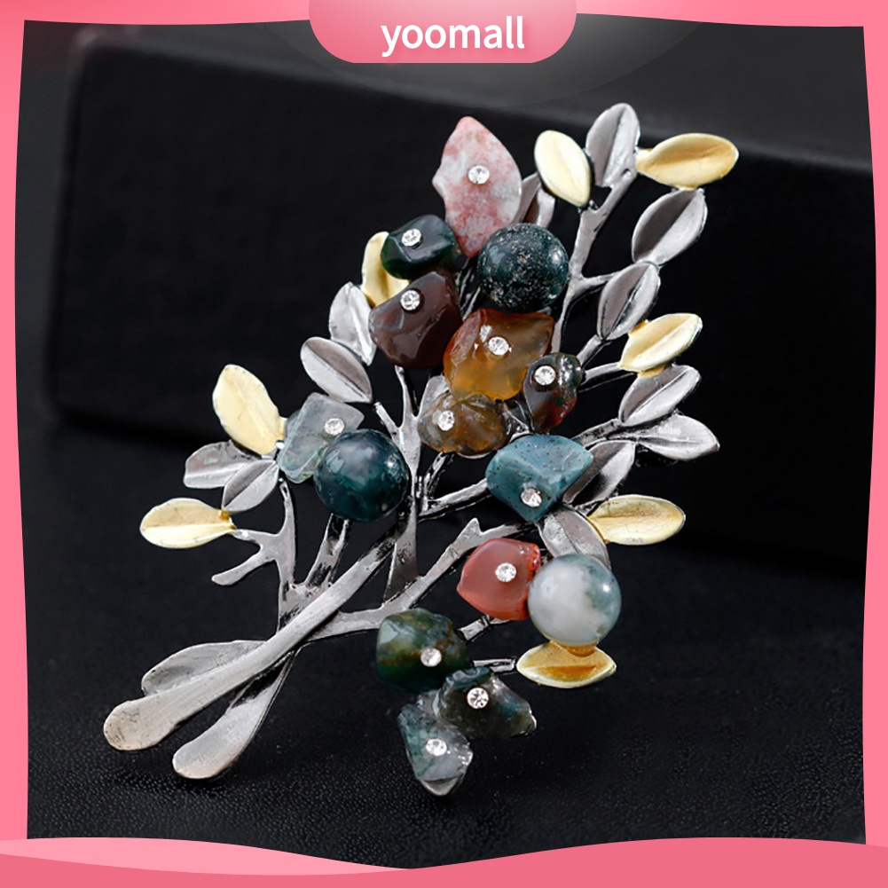 Ghim Cài Áo Hình Chiếc Lá Đính Đá Nhiều Màu Sắc Thời Trang Cho Nữ