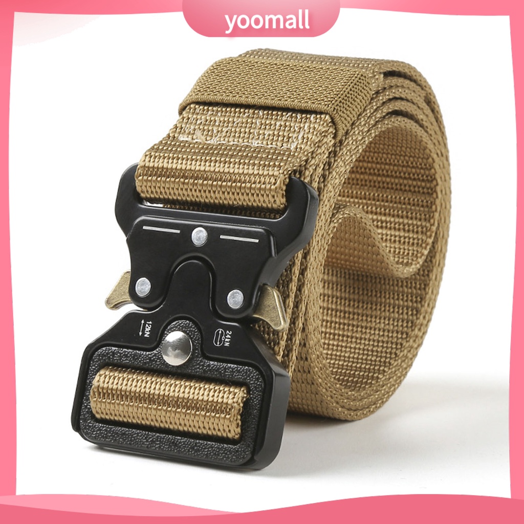 [YM] Thắt Lưng Sinh Tồn Chuyên Nghiệp Màu Trơn Tháo Lắp Nhanh Không Đục Lỗ Có Khóa Điều Chỉnh Mạnh Mẽ Cho