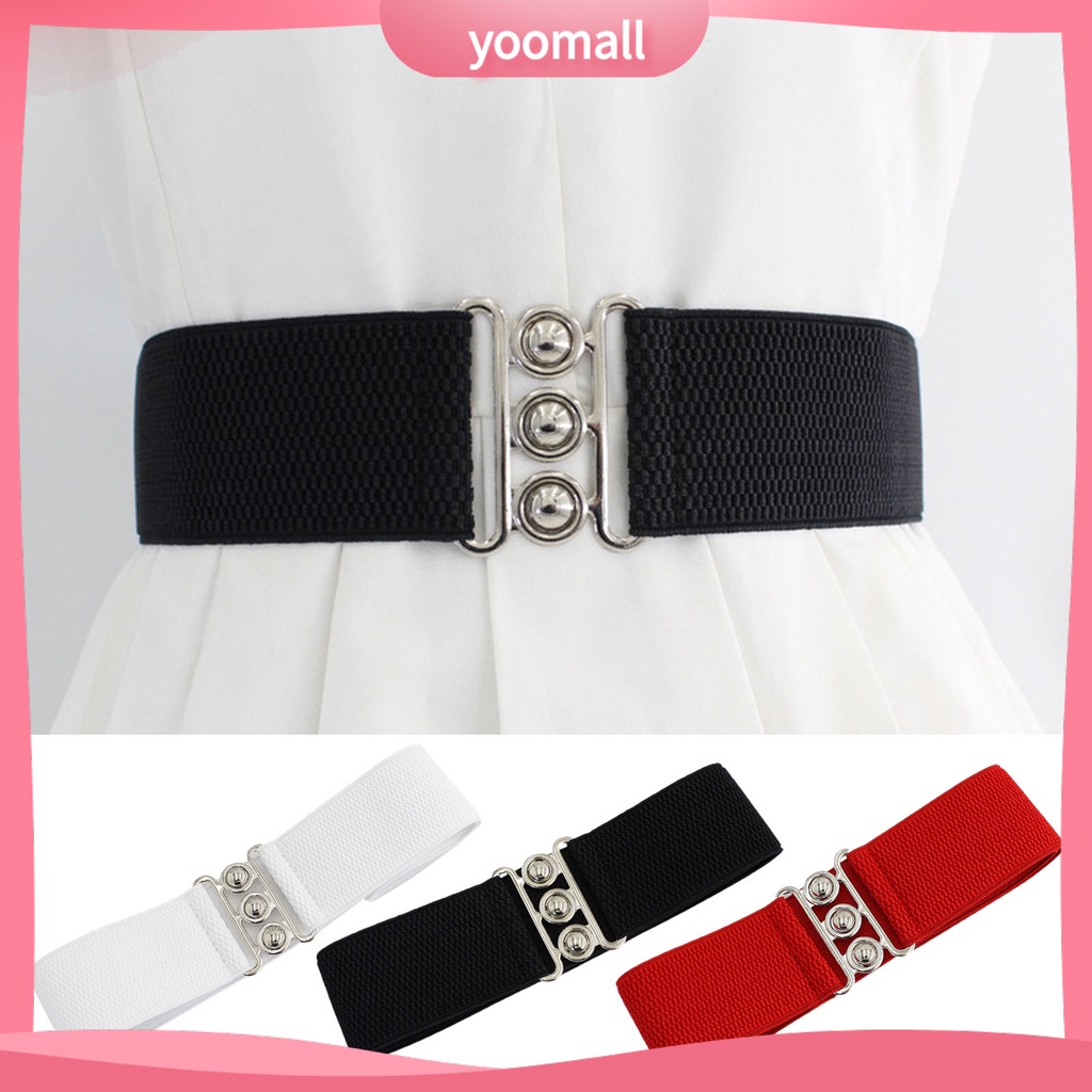 Thắt Lưng Bản Rộng Co Giãn Màu Trơn Điều Chỉnh Được Trang Trí Quần Áo Cho Nữ