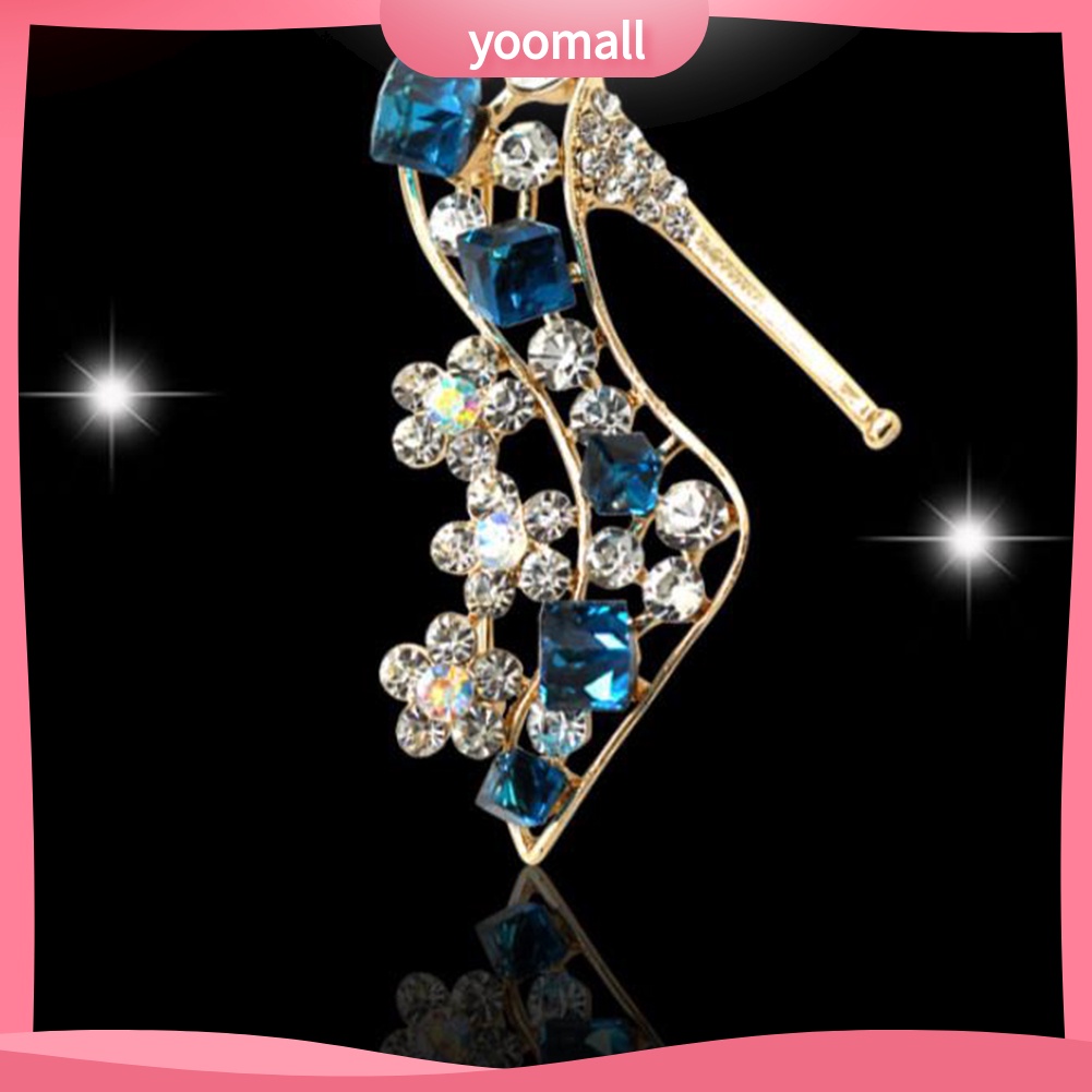 Ghim Cài Áo Hình Giày Cao Gót Đính Đá Phong Cách Vintage