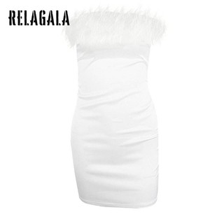 RelaGala Nữ Mới Thường Ngày Đơn Giản Gợi Cảm Rời Vai Sang Trọng Thời Trang Rỗng Đầm