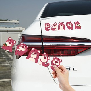 Strawberry Bear Battery Car Electric Car Stickers Waterproof Cute Cartoon Anime Fun Decoration Car Scratch Hidden Sticker wyVr
