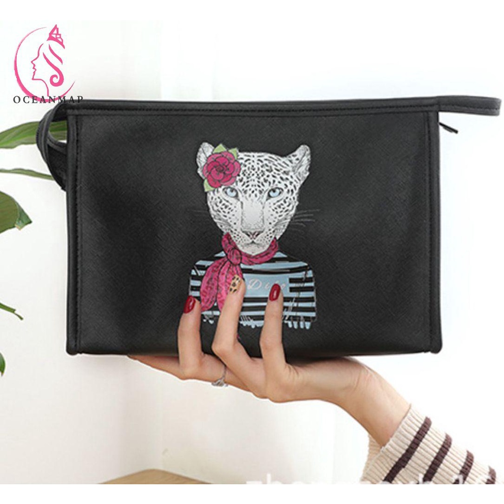 OCEANMAP Túi Đựng Mỹ Phẩm Cỡ Lớn Chống Thấm Nước Có Khóa Kéo Tiện Dụng Cho Nữ