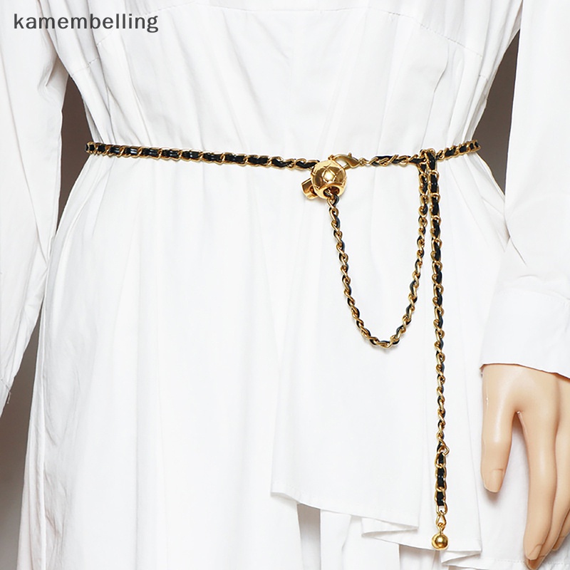 Thắt Lưng Dây Xích Kim Loại Thời Trang Cho Nữ