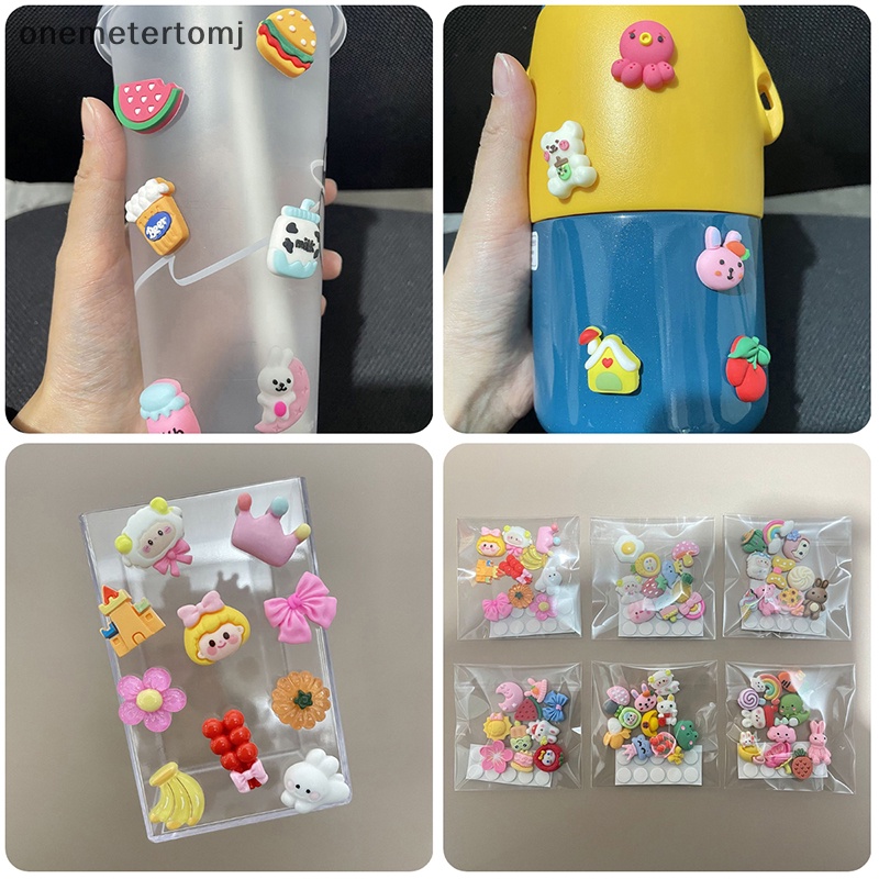 Onemetertomj Set 10 Miếng Dán 3D Bằng Nhựa PVC Trang Trí Tủ Lạnh / Điện Thoại DIY