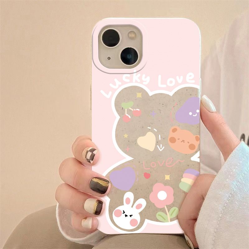 Ốp Điện Thoại Mềm Chống Sốc Họa Tiết Hoa Và Chú Gấu Dễ Thương Cho Iphone 118plu14pro 12713 HK2H