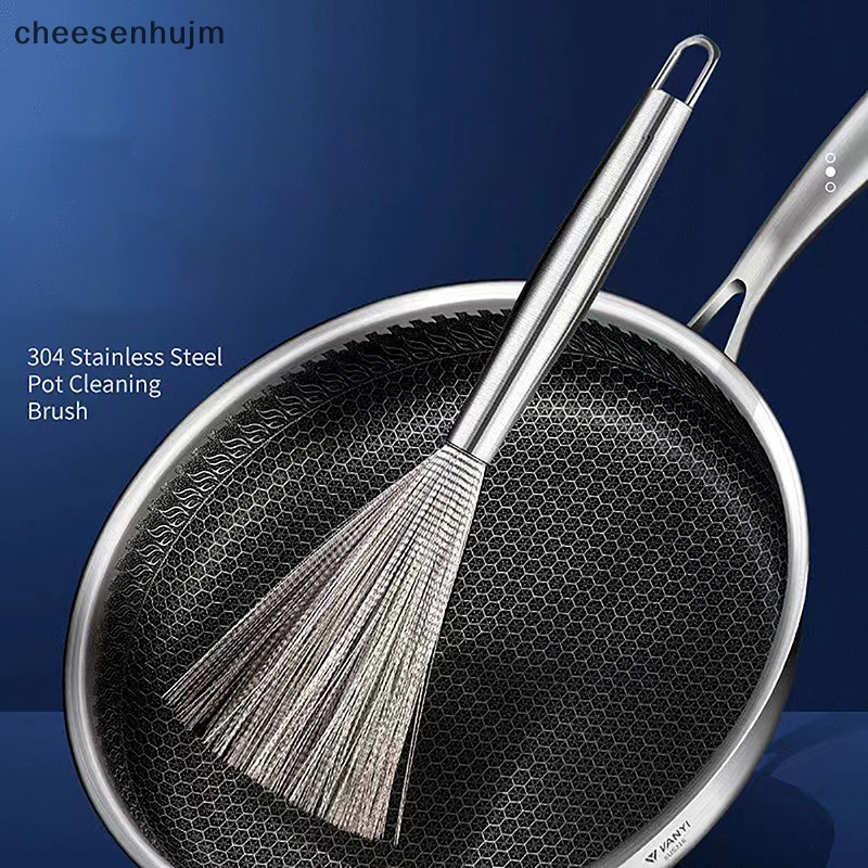 Cọ Chà Rửa Chén Dĩa Bằng Thép Không Gỉ Tay Cầm Dài Tiện Dụng