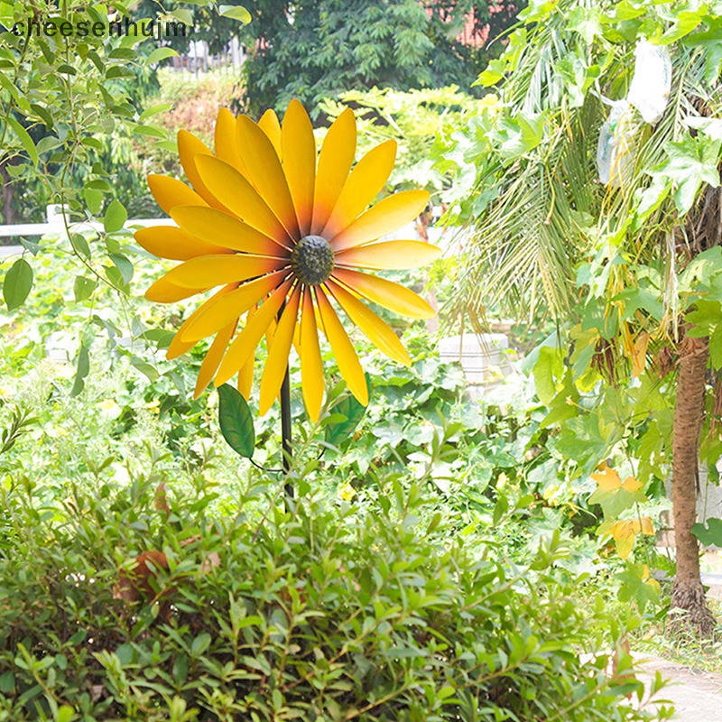 Cối Xay Gió Bằng Kim Loại Hình Hoa Hướng Dương Trang Trí Sân Vườn