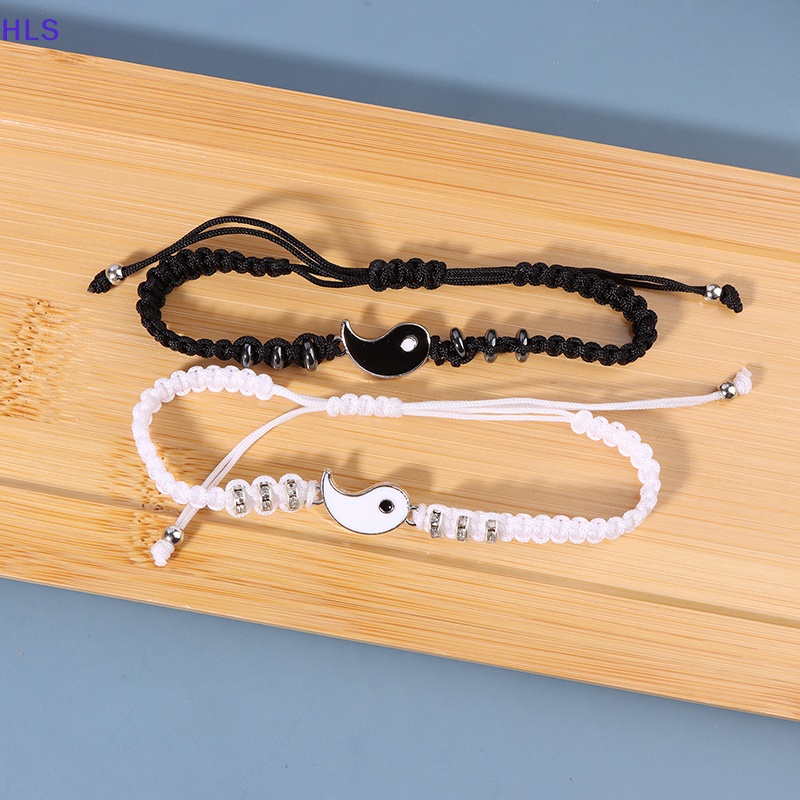 [HLS] Vòng Tay Dây Bện Mặt Âm Dương Âm Dương Hợp Kim Có Thể Điều Chỉnh Phù Hợp Cho Cặp Đôi