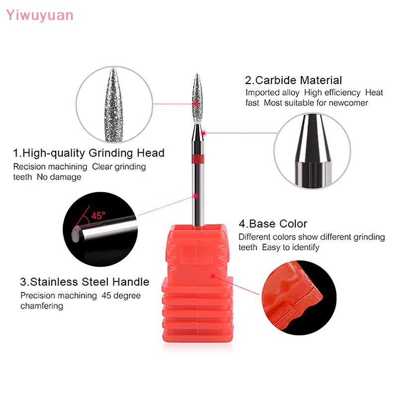 1 Mũi Khoan Điện Mài Móng Tay Kim Cương < Yiwuyuan > Mới