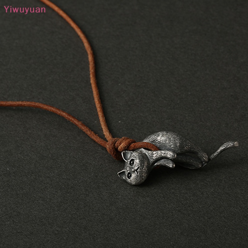 < Yiwuyuan > Vòng Cổ Choker Dây Thừng Mặt Mèo Dễ Thương Màu Nâu Phong Cách Harajuku Vintage Làm Quà Tặng Ngày Cưới Mới