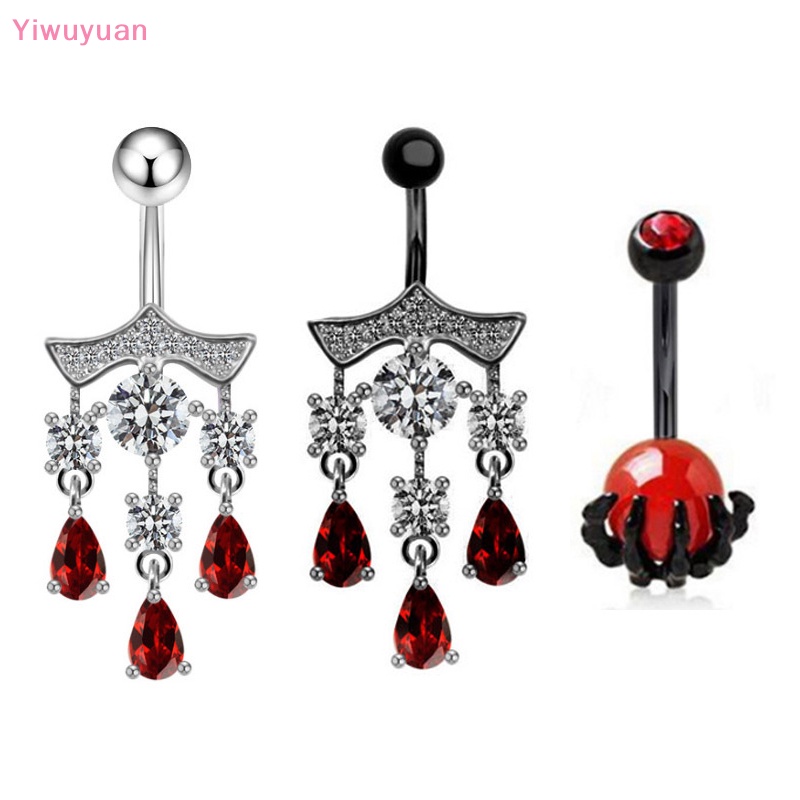 < Yiwuyuan > Khuyên Rốn Hình Nhện Hoa Hồng Đen Phong Cách Punk Cổ Điển Thời Trang Cho Nữ