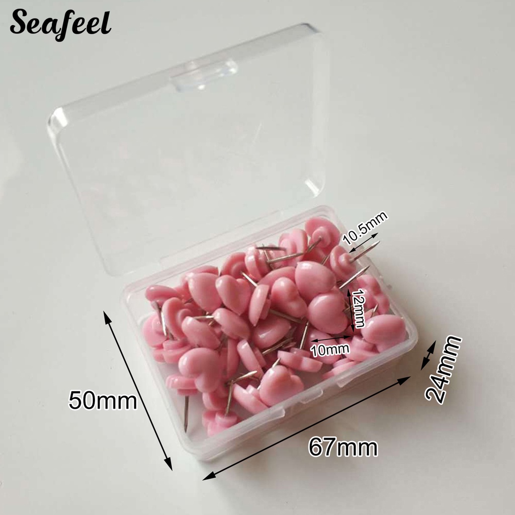 Set 50 Ghim Ghim Cài Ảnh Hai Màu Sắc Hình Trái Tim Chắc Chắn