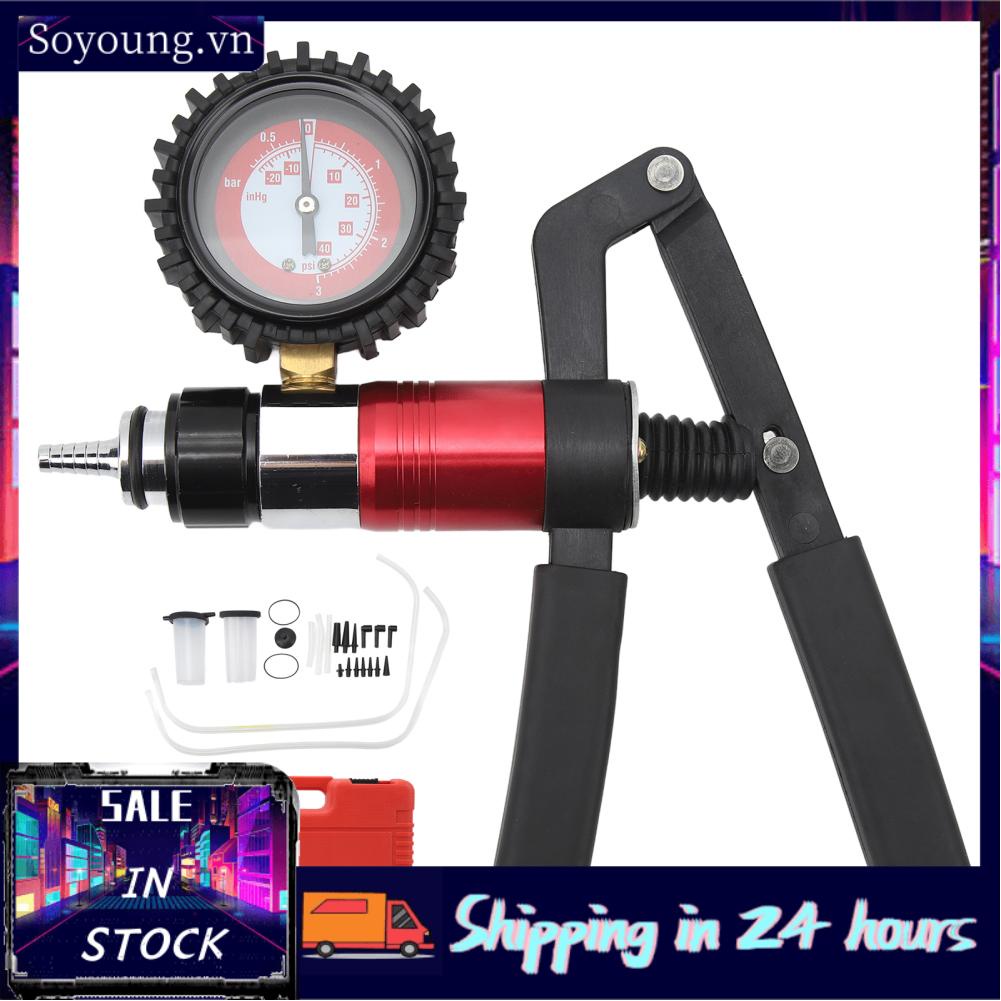 Soyoung Brake Bleeder Kit Easy To Read Hand Held Vacuum Pressure Pump Tester High Precision Convenient 0‑26 Inhg for Truck