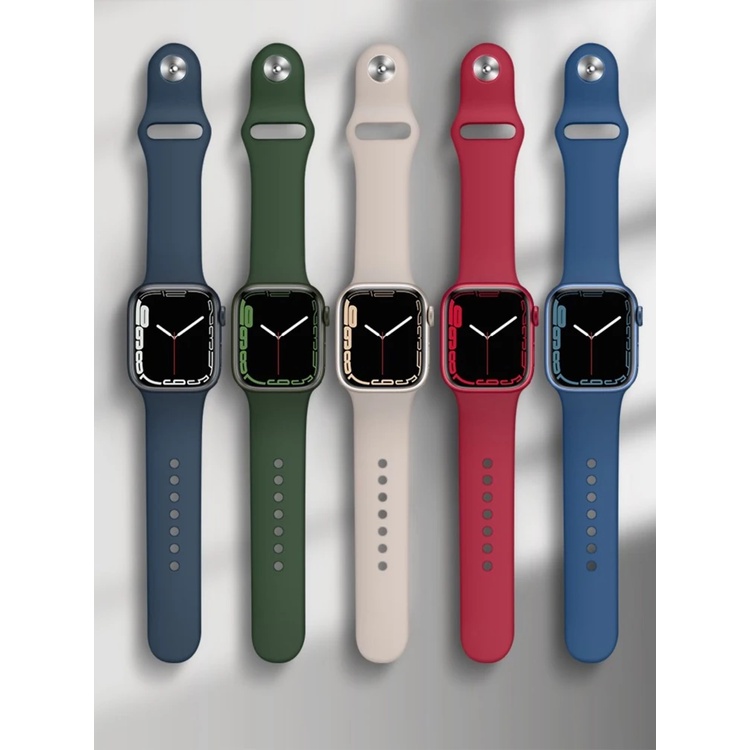 Dây Đeo Đồng Hồ Bằng Silicone 49mm 45mm 44mm 42mm 41mm 40mm 38mm Cho IWatch Ultra 8 7 6 5 4 3 SE