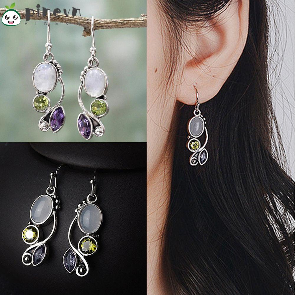 Bông Tai Đính Đá Mặt Trăng Sang Trọng