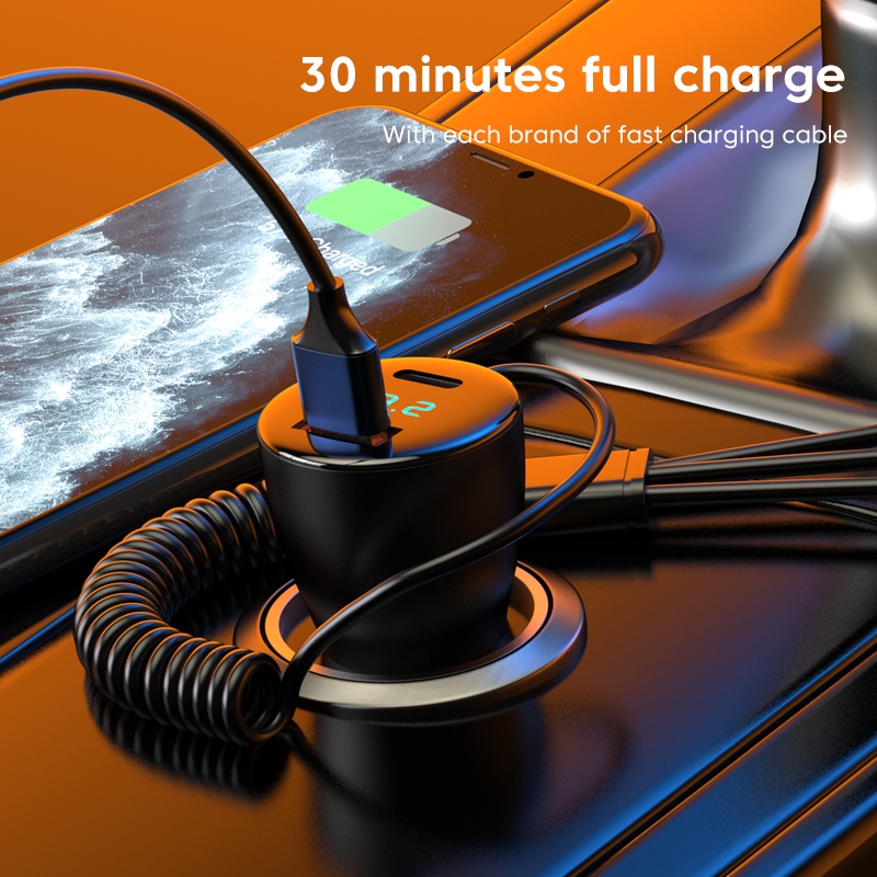 Tẩu Sạc Nhanh PD USB C 230W 3 Trong 1 Cho Samsung Huawei