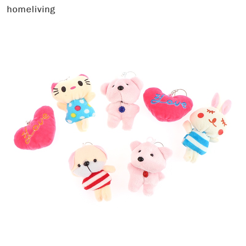 Set 2 Móc Khóa Búp Bê Nhồi Bông Mini 6-10cm Dễ Thương