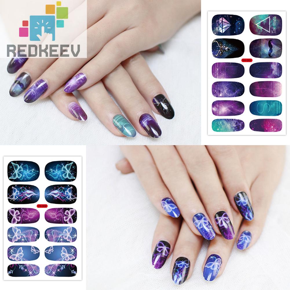Set 4 Tấm Decal Nước Tự Dính Họa Tiết Giáng Sinh Trang Trí Móng Nghệ Thuật DIY Cho Nữ