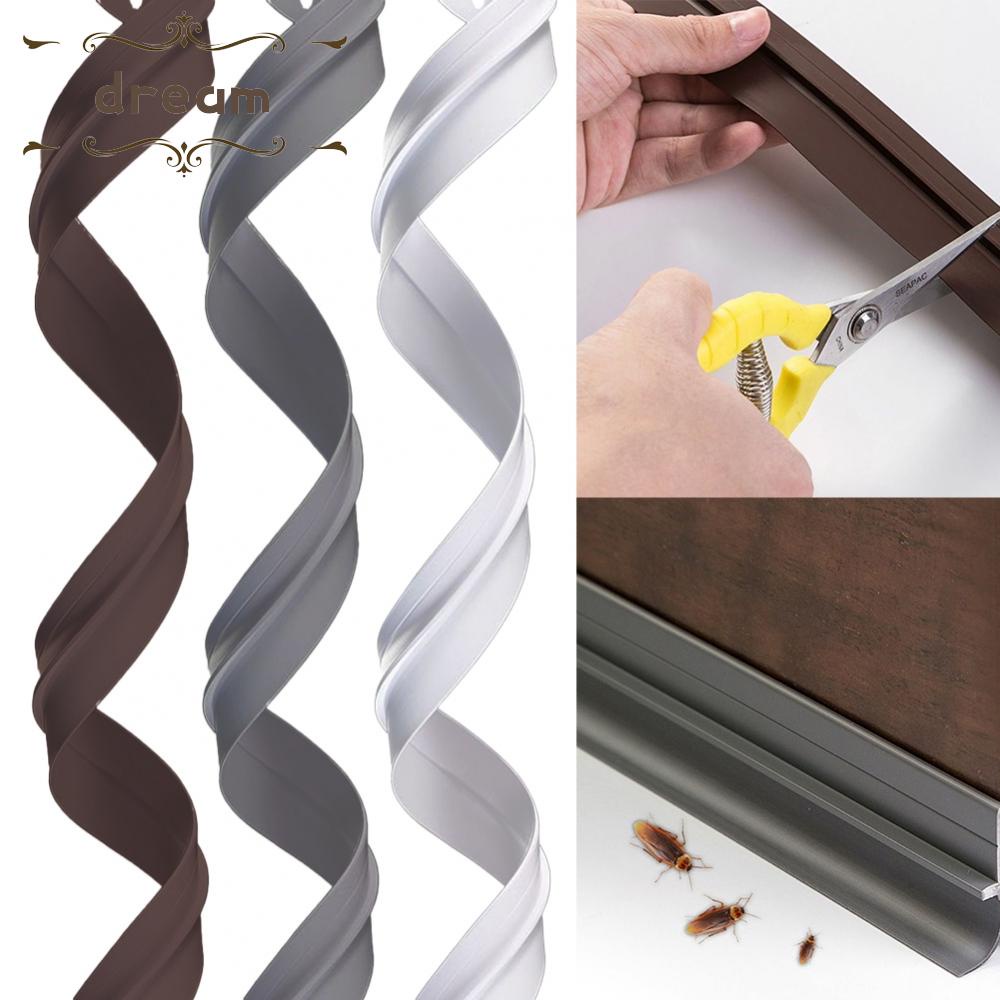 【DREAMLIFE】Door Seal Strip 90*4cm Coffee Three-stage Seal Practical Mouse Insects