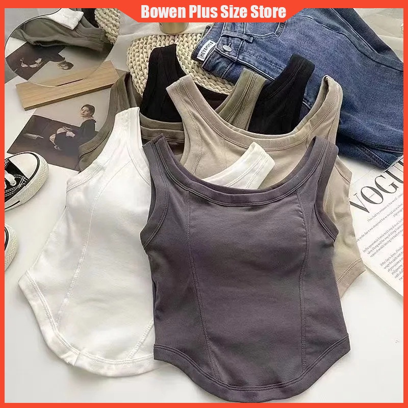 Áo Hai Dây Bằng Cotton Nguyên Chất Có Đệm Ngực Ôm Dáng Hàng Mới Dành Cho Bạn Nữ 40-60kg